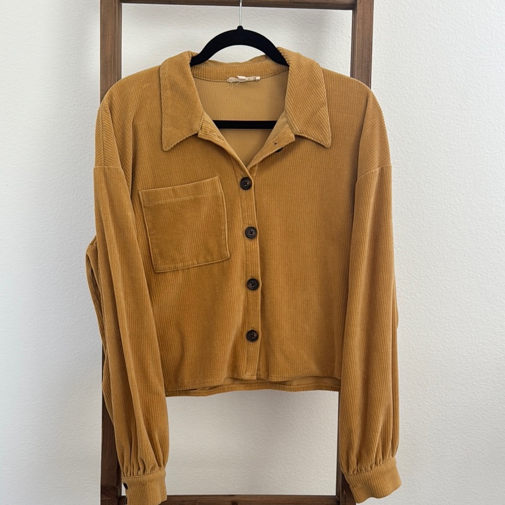 Madewell Corduroy Button-Front Jacket in Mustard